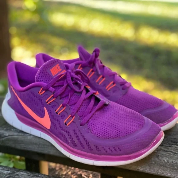Nike Shoes Womens Size 2 Purple And Coral Nike Free Poshmark